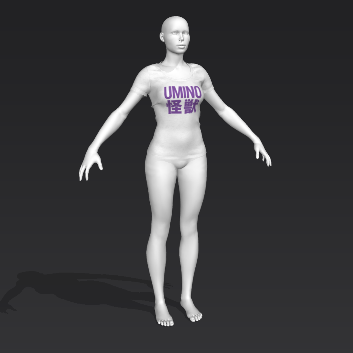 UmiNoKaiju T-Shirt - White 2 - Female