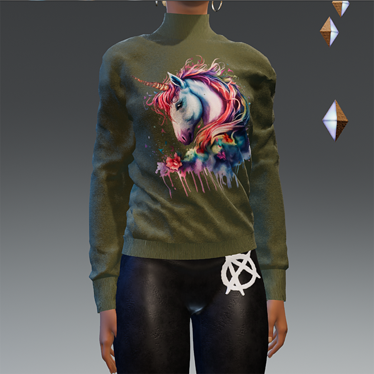 TKA Unicorn Sweater Olive - Unisex