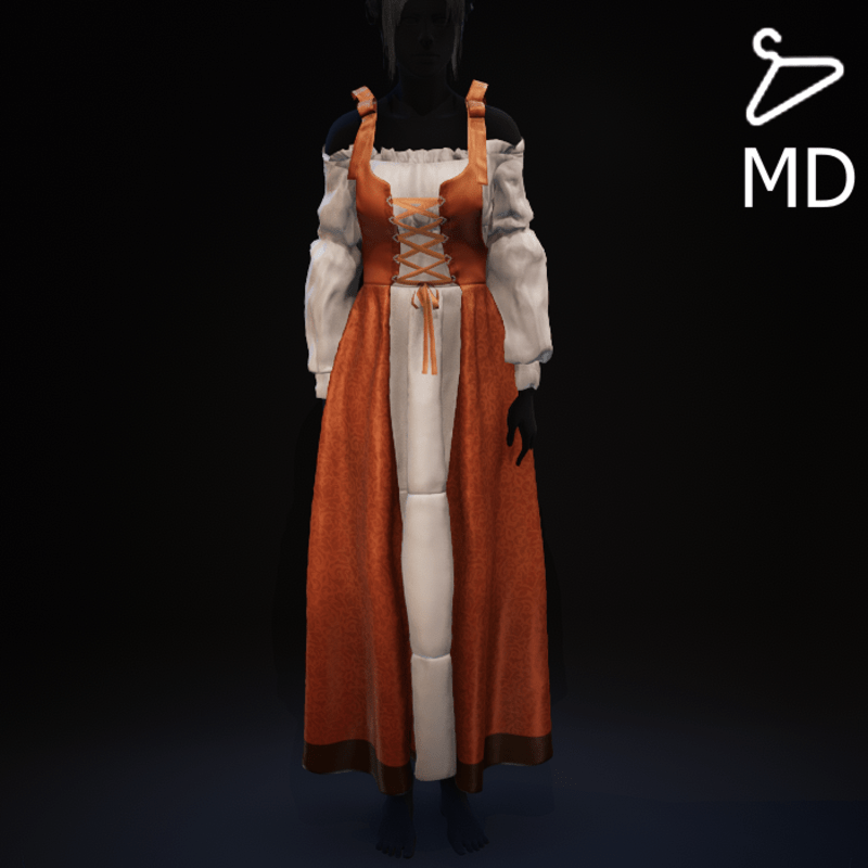 Orange - Medieval Dress
