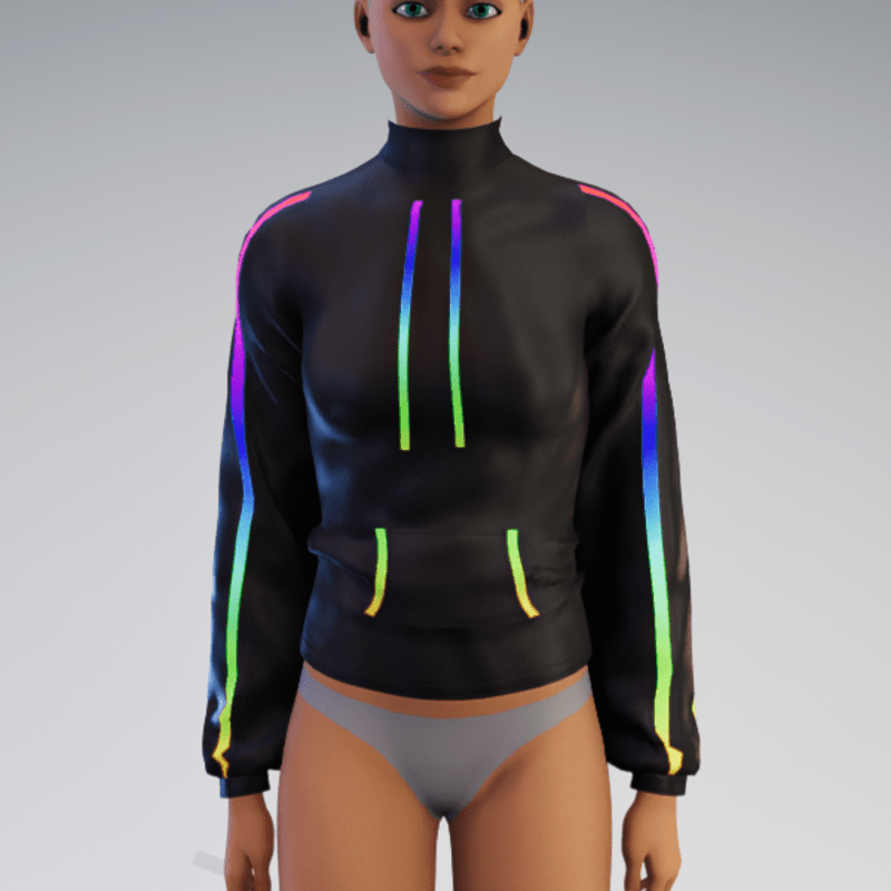 Rainbow Turtleneck Jacket for Female (Animated)