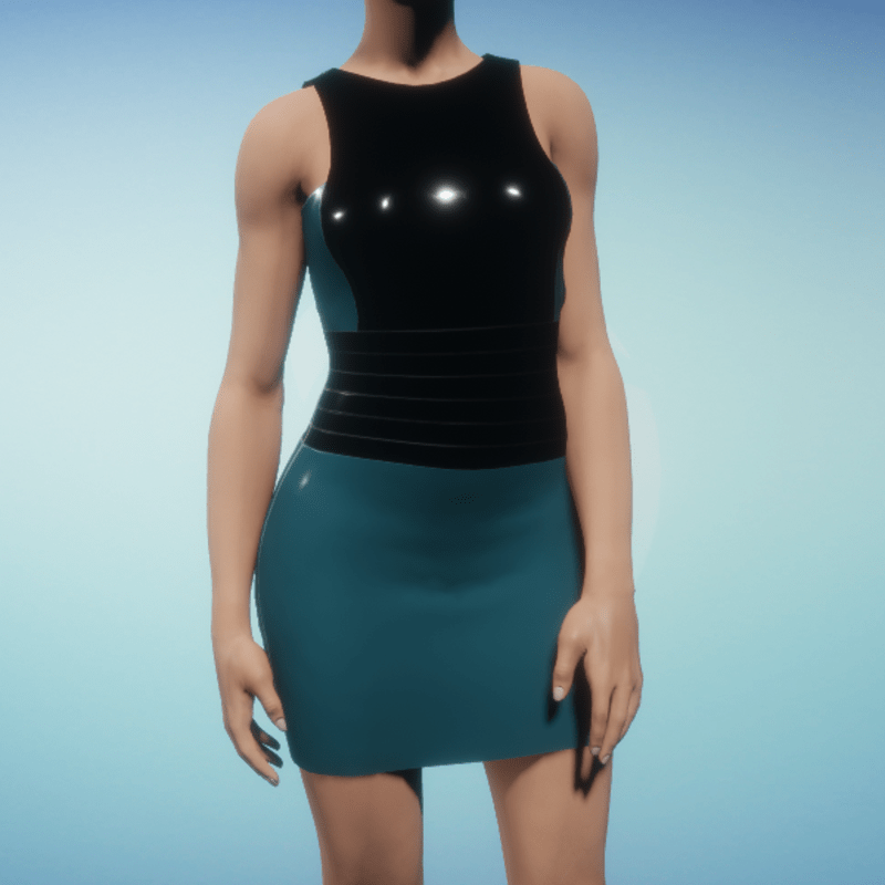 Striped Vinyl Mini - Teal and Black