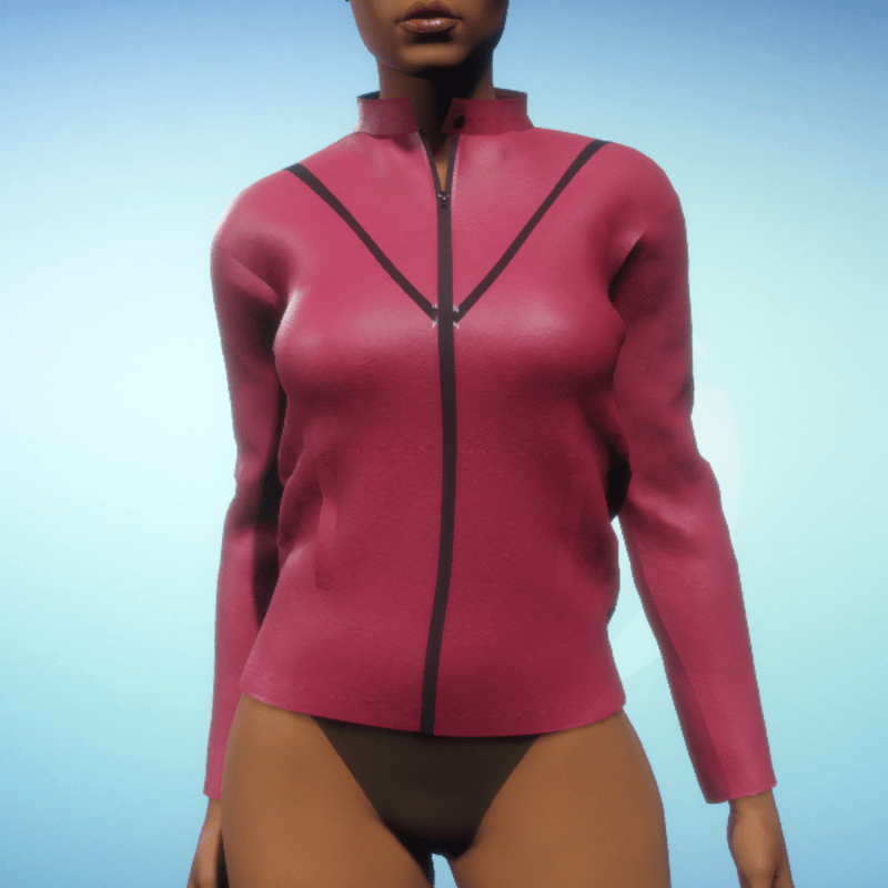 Sporty Leather Jacket - Fushia Leather
