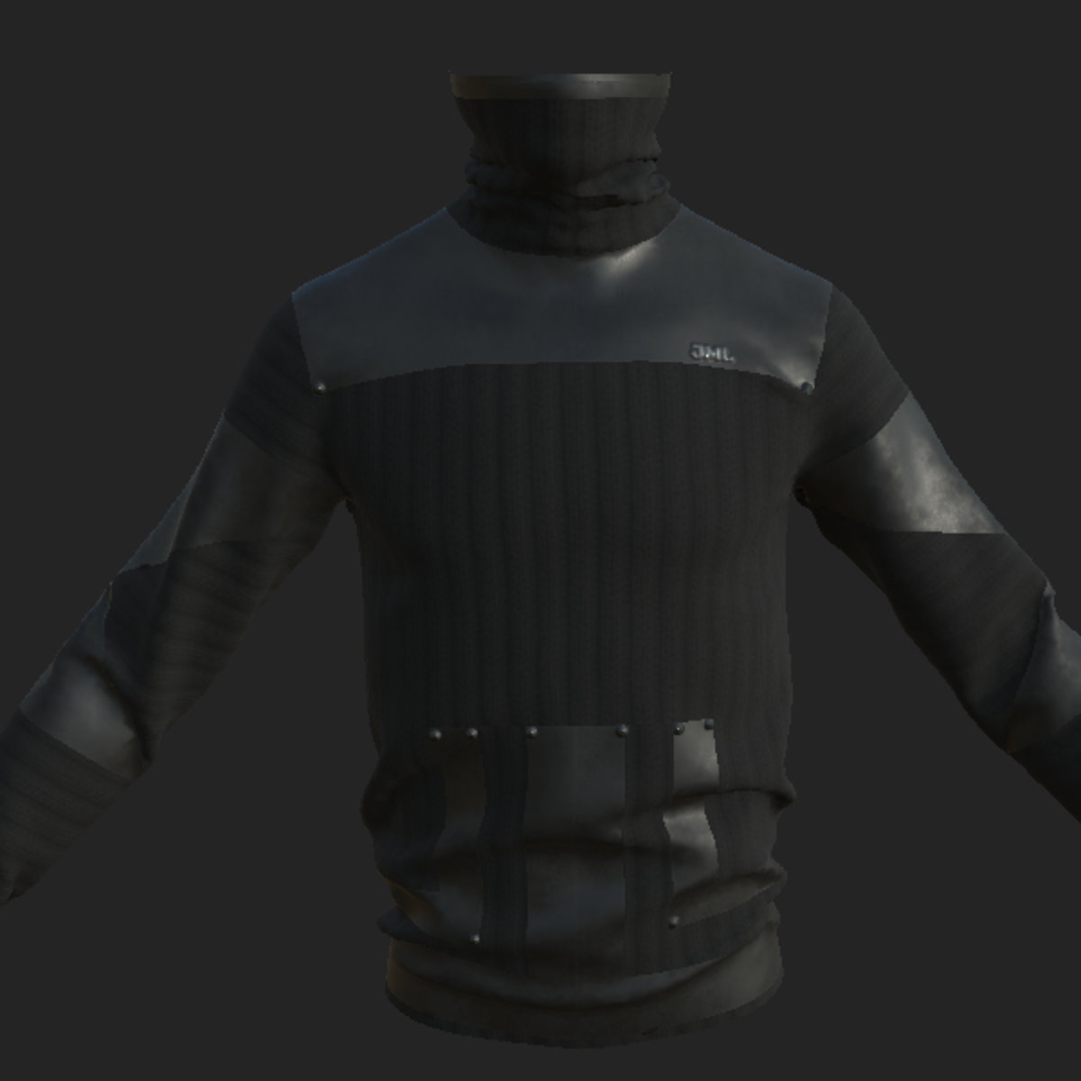SWEATER_ WITH NECK BLACK