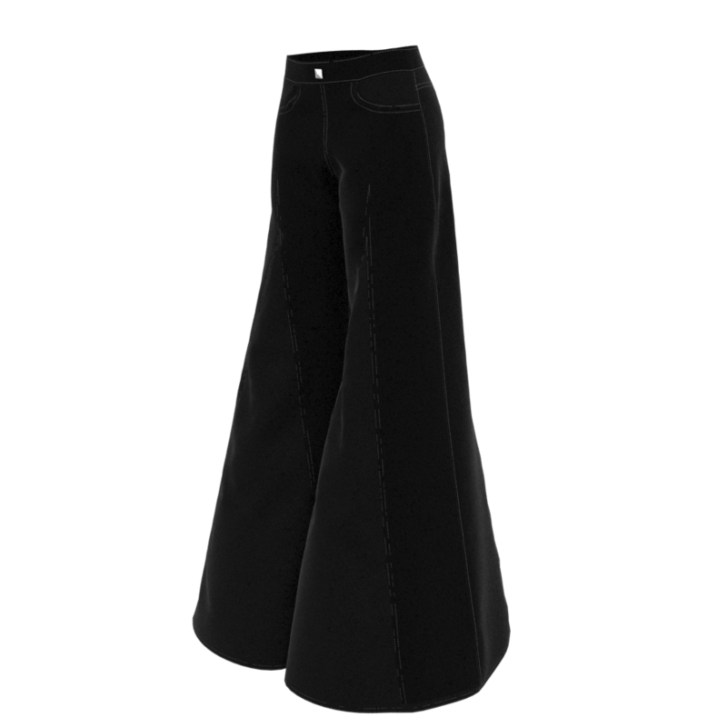 UNPRODUCTIVE FLARED PANTS BLACK