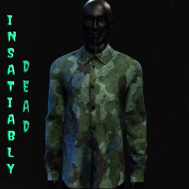 Camo 2 Long Buttoned Shirt Green