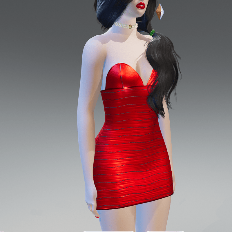 Lux-Red Ruched Dress - Female
