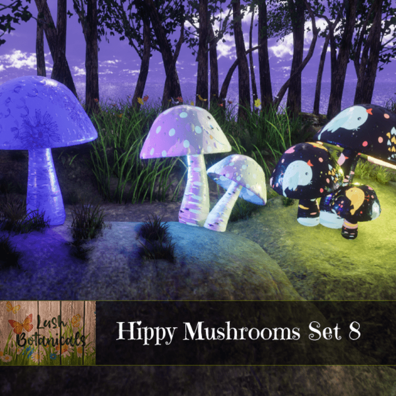 Hippy Mushroom Set 8