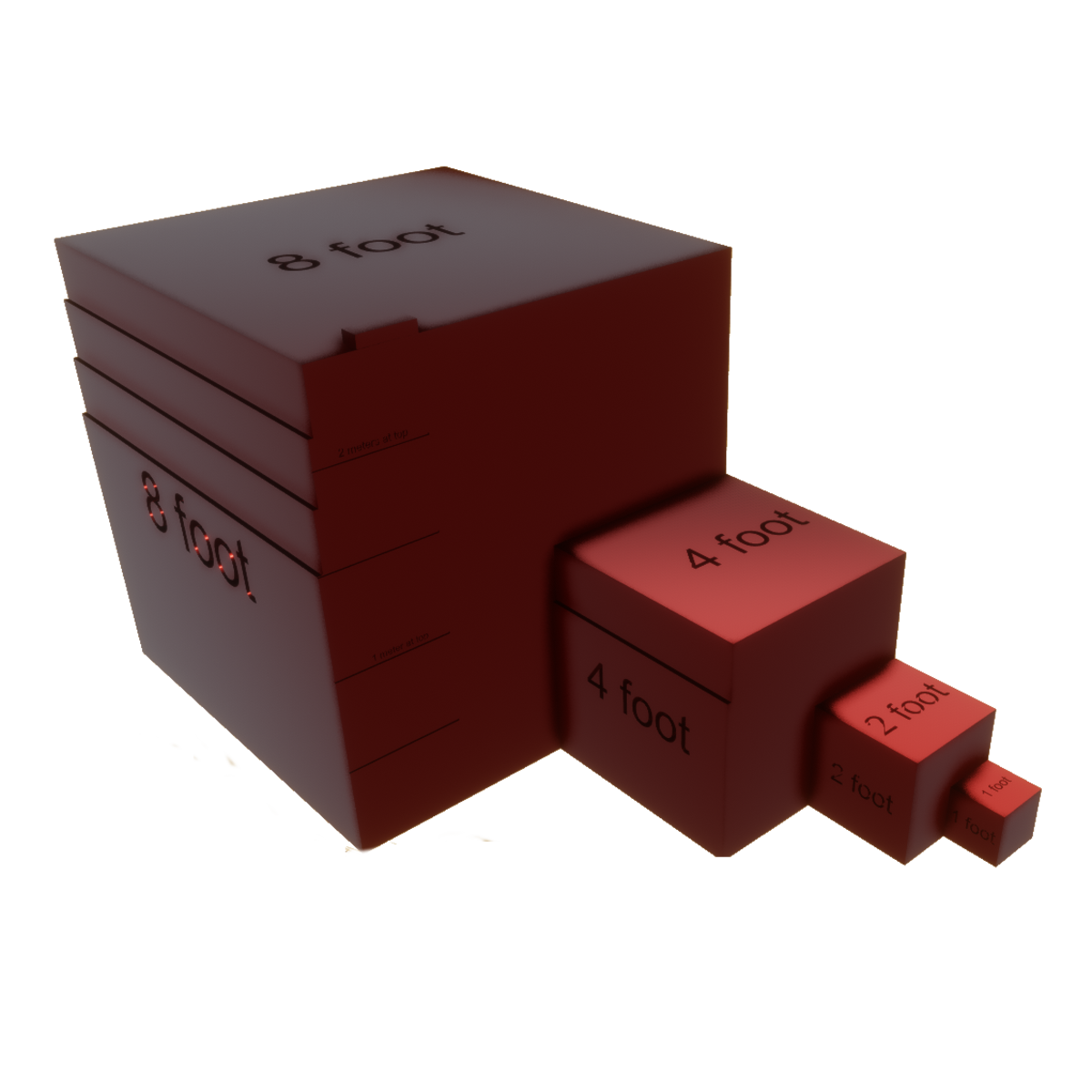 Measure Box in Anodized Red Aluminum