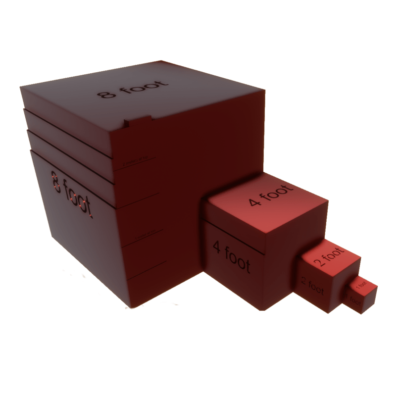 Measure Box in Anodized Red Aluminum