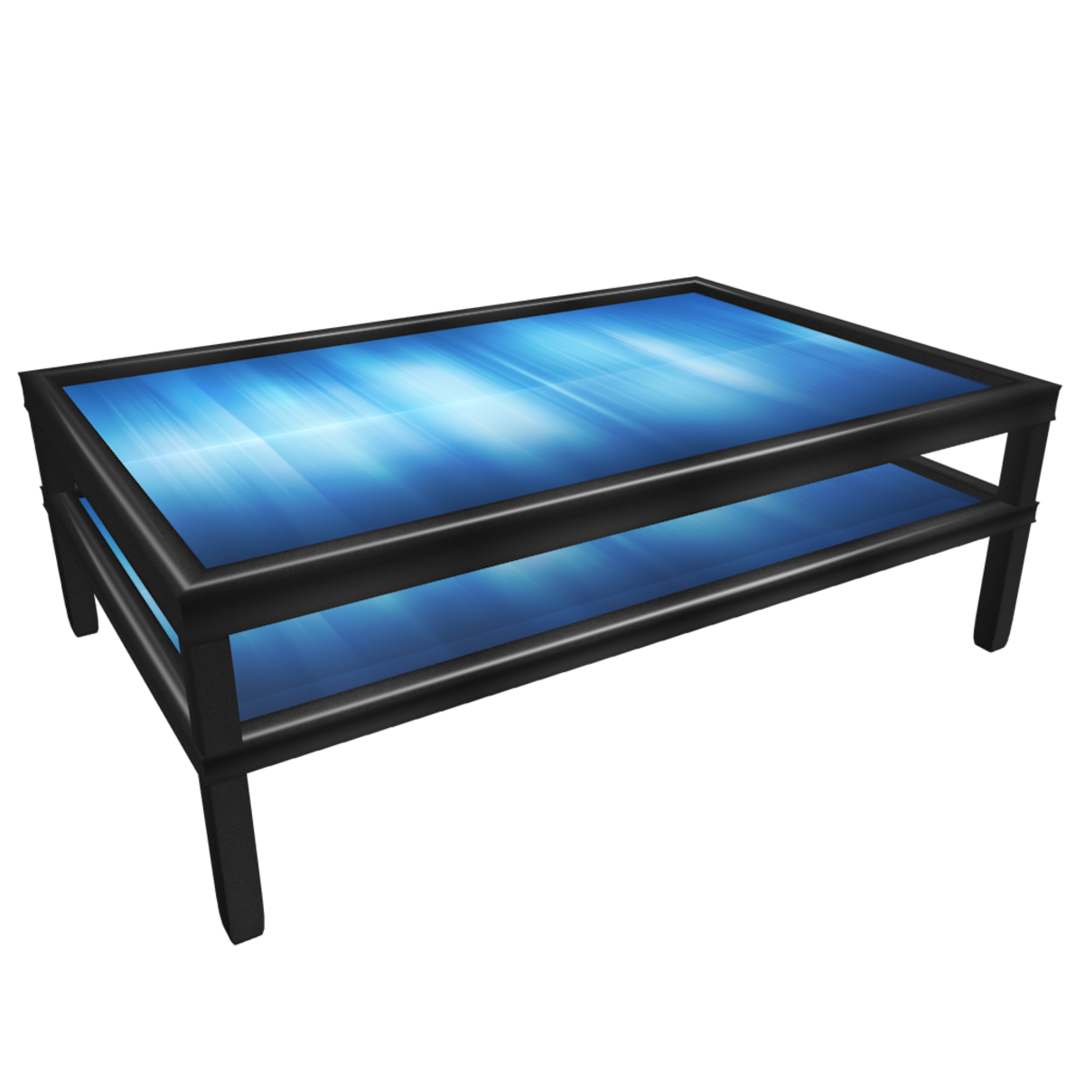 Table with frame and blue top