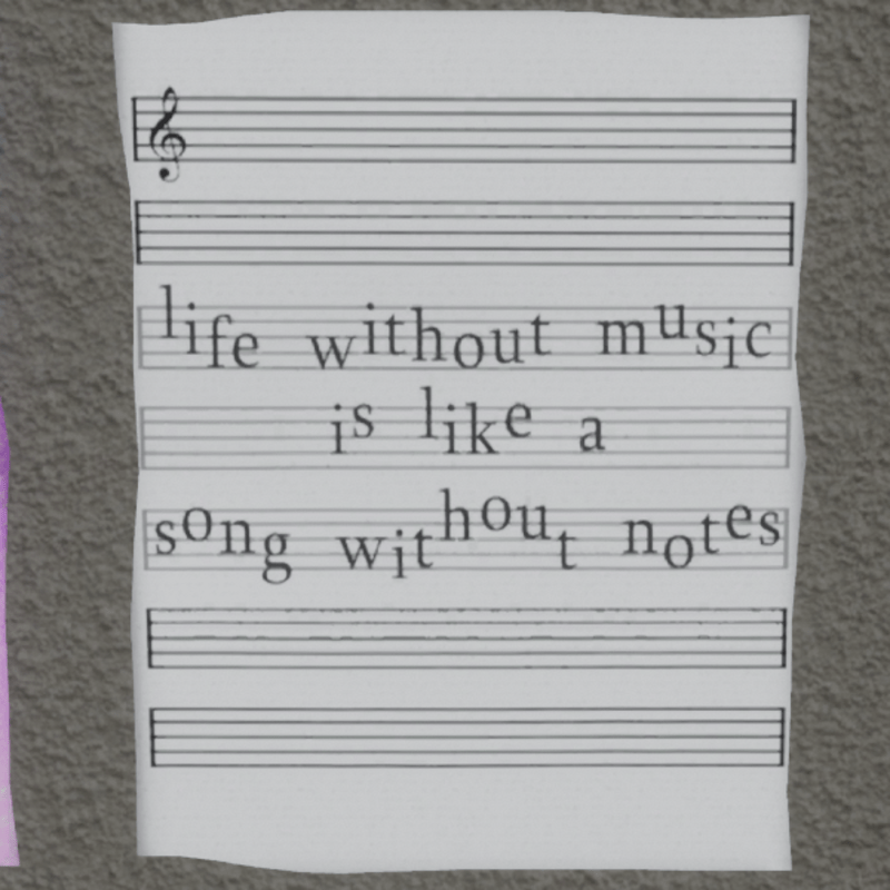 life without music wall poster