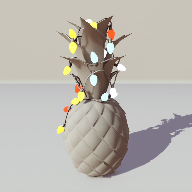 Christmas pineapple with running lights - white