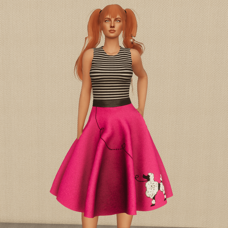 Poodle Skirt Dress - Pink