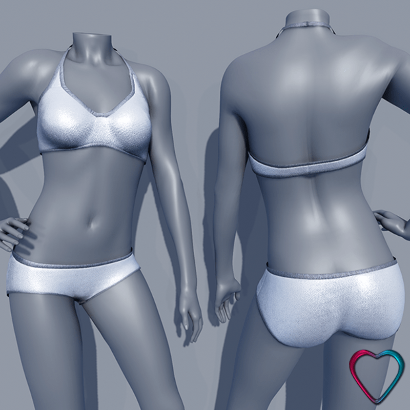 AV2 Bikini - White and Silver