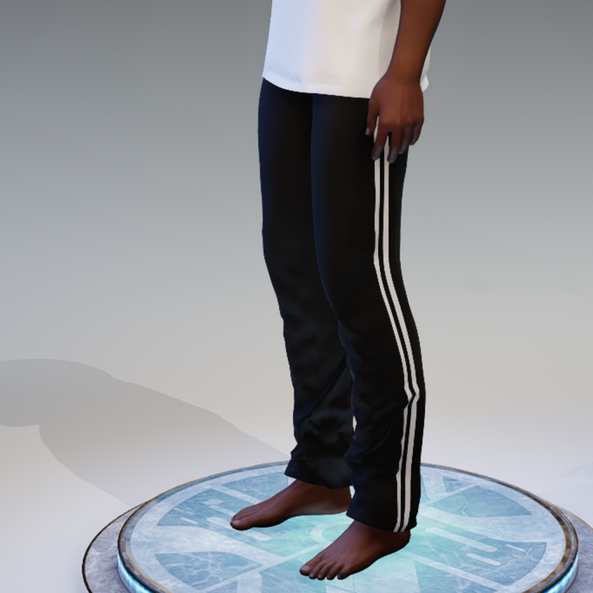 Black with White Striped Pants