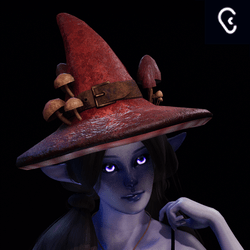 Mushroom Hat - Red [Earring Slot]