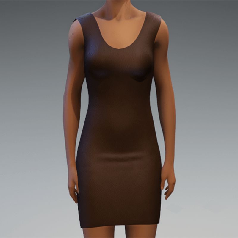 Brown faux leather dress