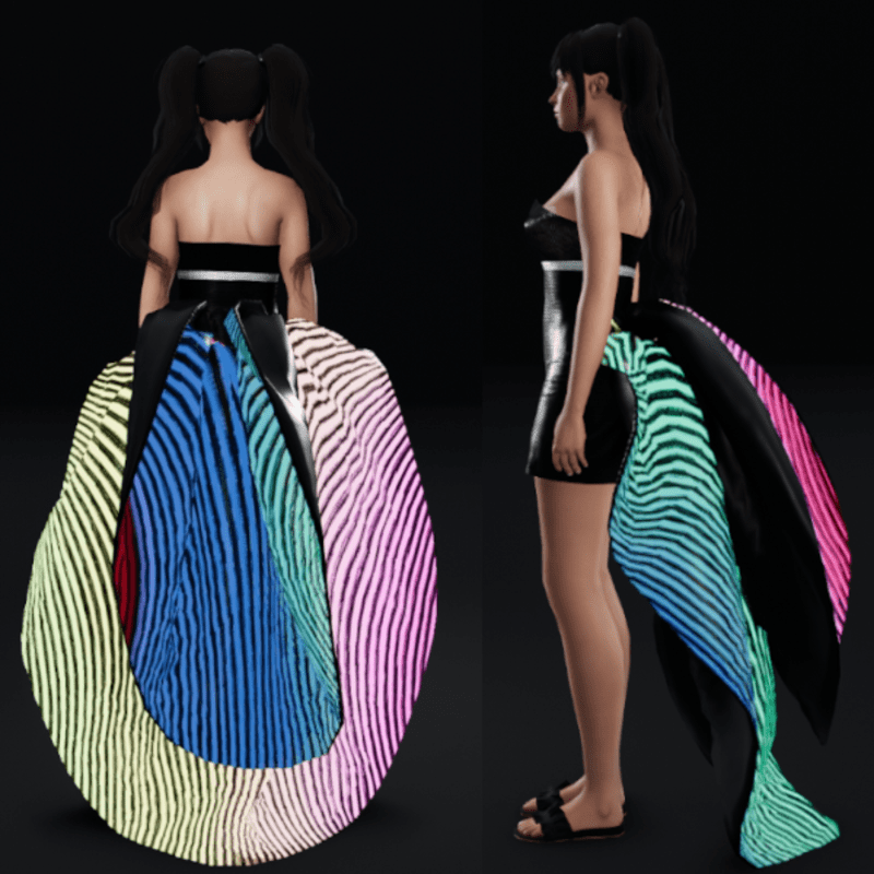 Emissive Animated Firefly Bustle - Rainbow