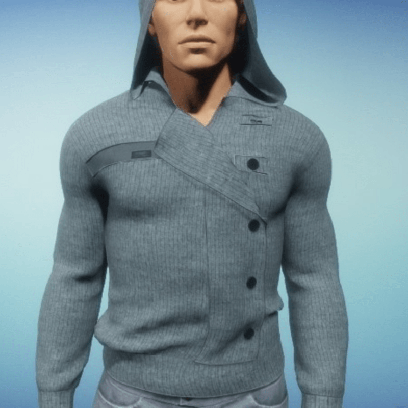 sweater with hood light gray