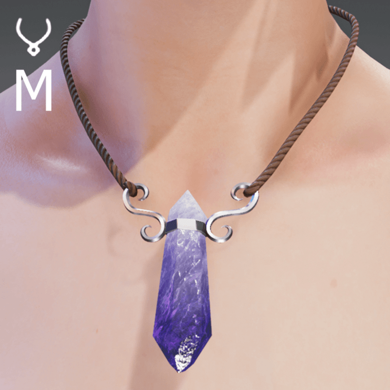 Male Glowing Amethyst Pendant