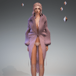 Cable Knit Coat Pink