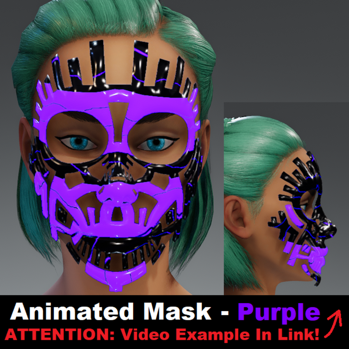 Animated Mask: Purple - Female Avatars