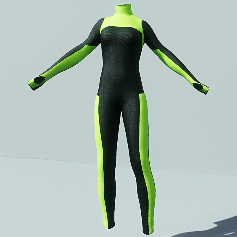 TKA Black and green grid leather jumpsuit