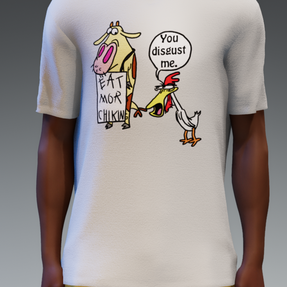 Cow & Chicken Fan Art Meme T-Shirt