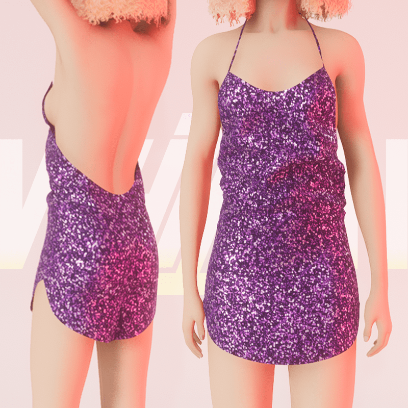 Violet Party Glitter Dress