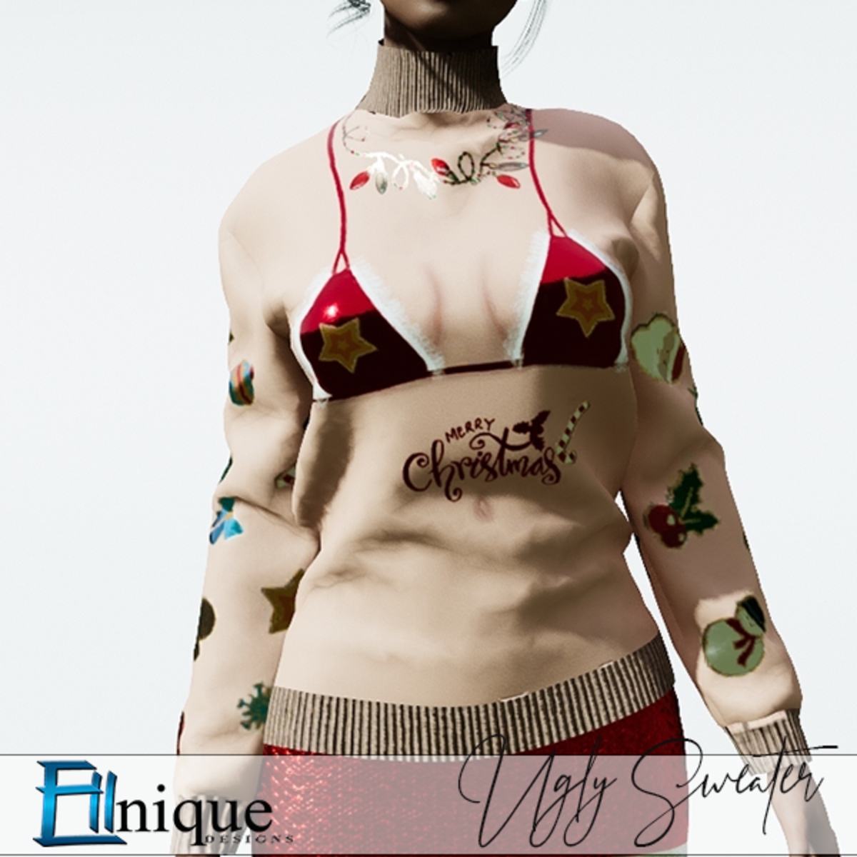 Cheeky Ugly Swim top Ladies Christmas Sweater