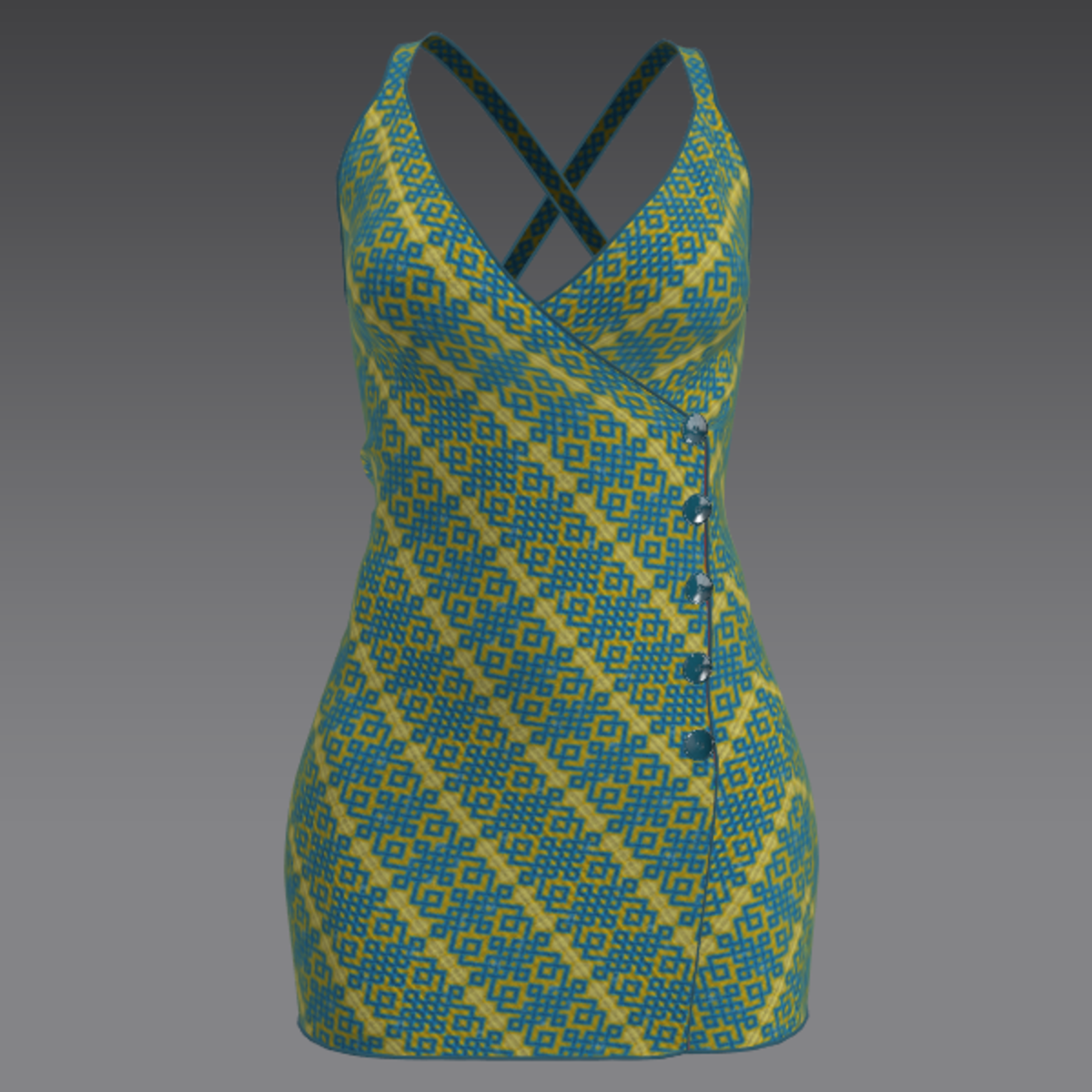 Eini dress blue yellow