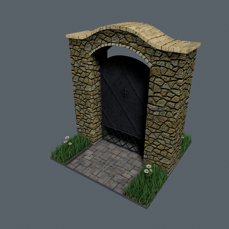 wall with gate close