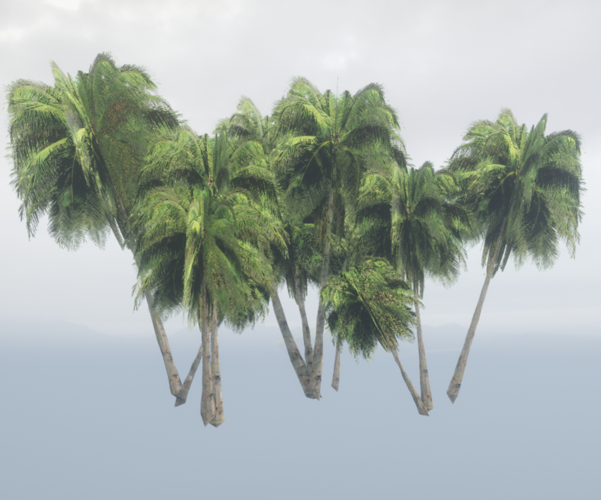 Tropical Palm Set with 11 Palms - Dark Green