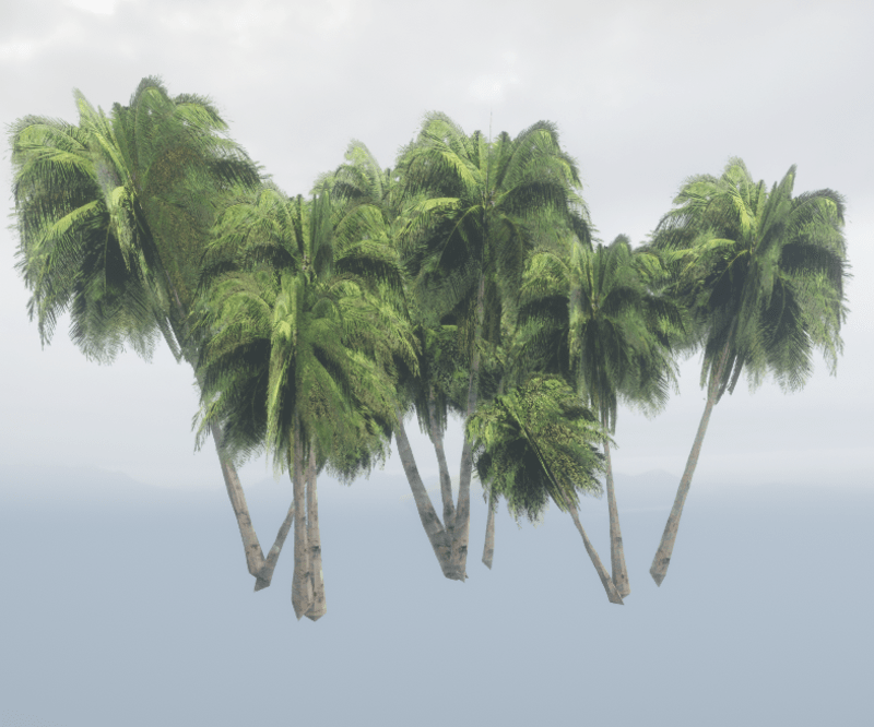 Tropical Palm Set with 11 Palms - Dark Green