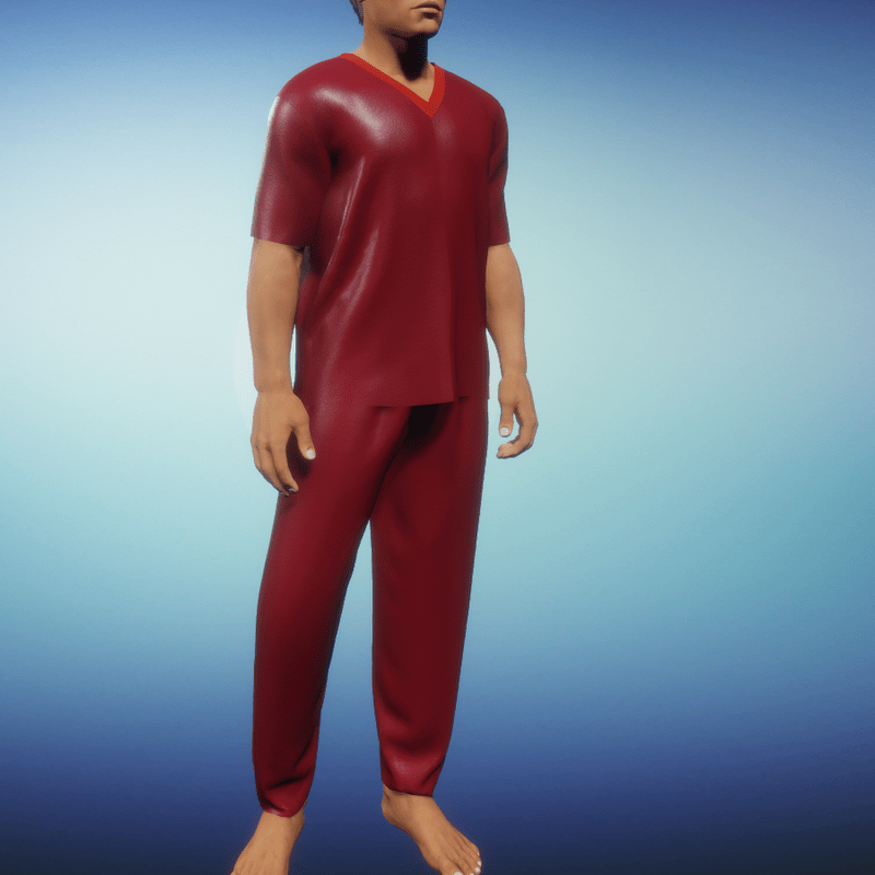 Silk Maroon Pajamas Male