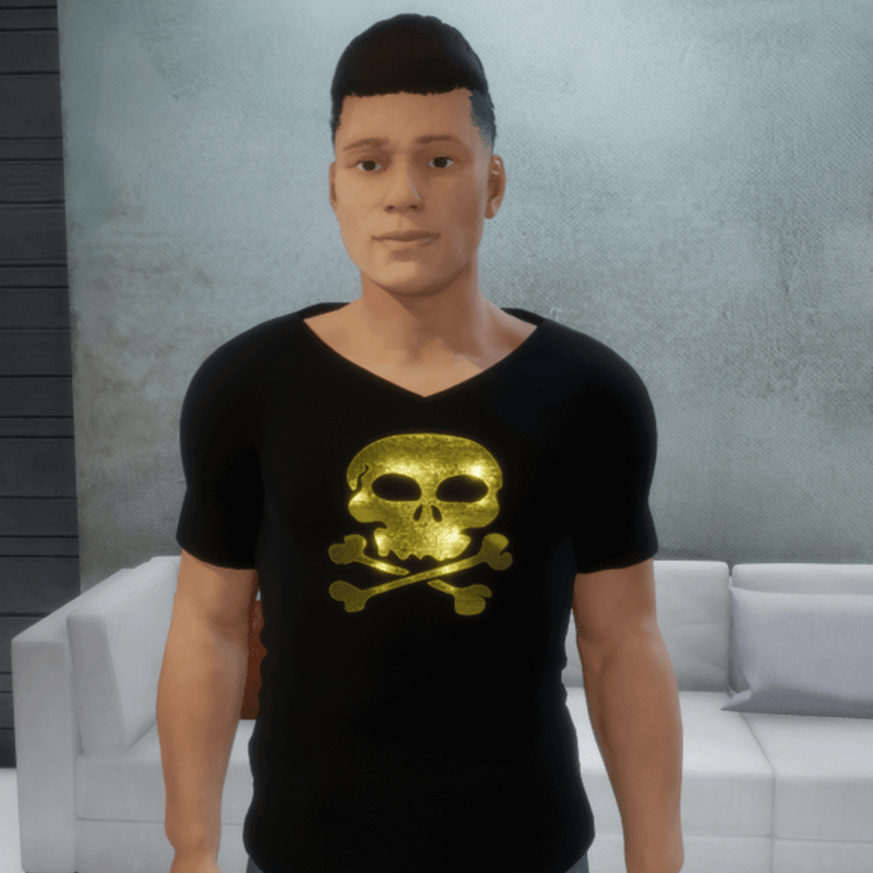 Shirt Skull black gold