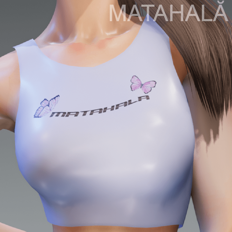 Blue Butterflies MATAHALA Crop Top