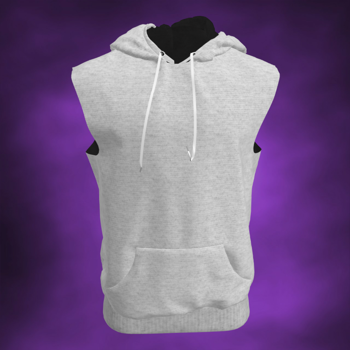 Men Sleeveless White Hoodie