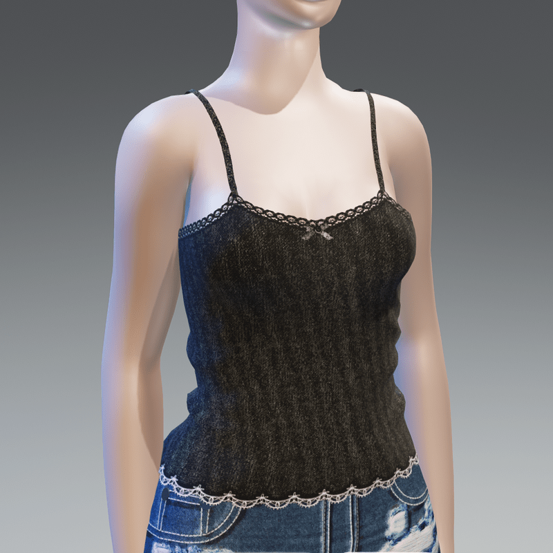 Goth-Vintage Black Long Tank-Top