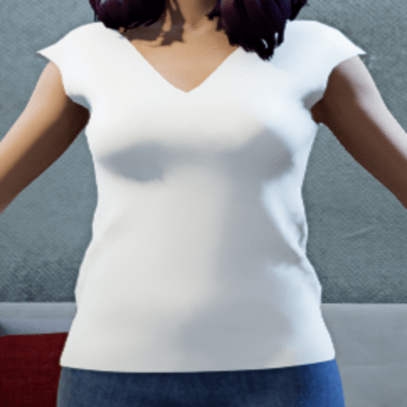 White V-neck t-shirt