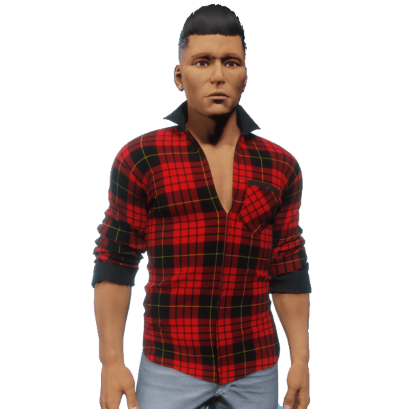 red tartan shirt