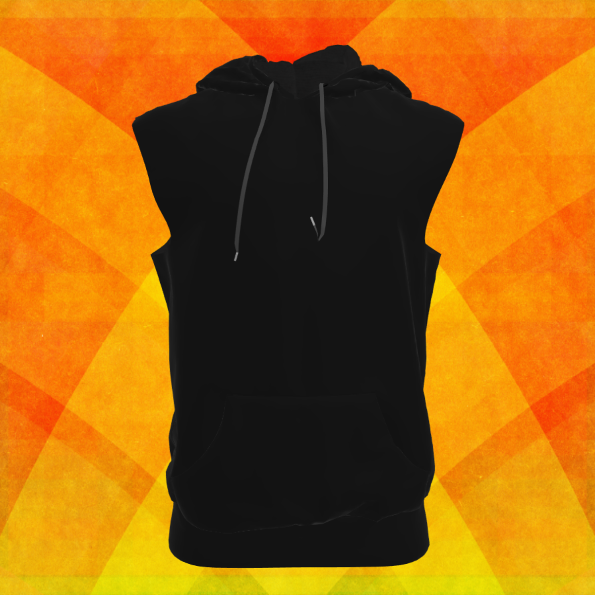 Men Sleeveless Black Hoodie