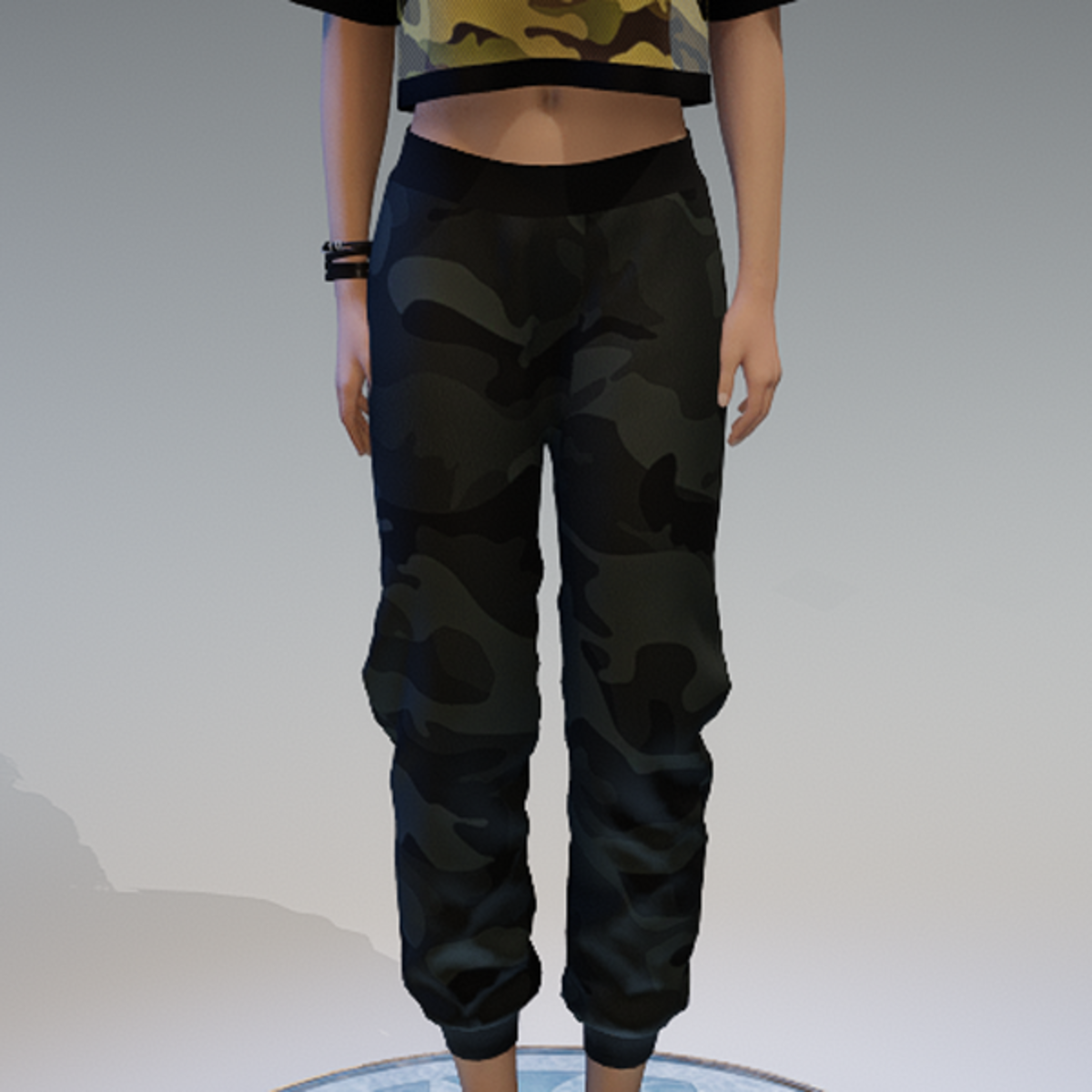 Dark Green Camouflage Sweatpants