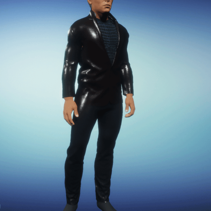 Black Leather Suit Full