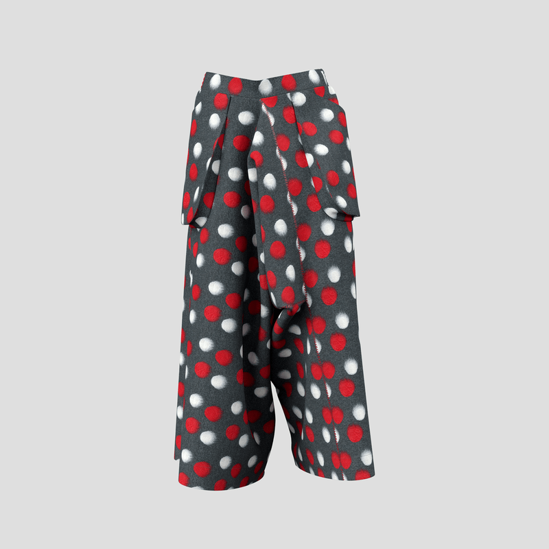 Trailblazing Pants with red and white spots