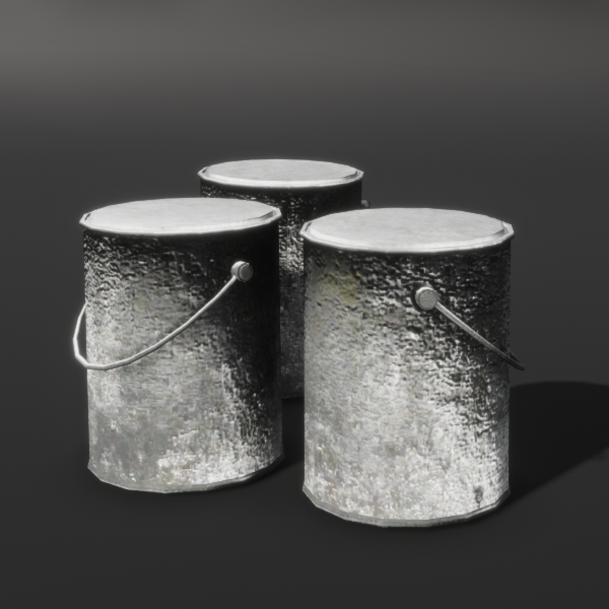 Three Old Cans with Lids