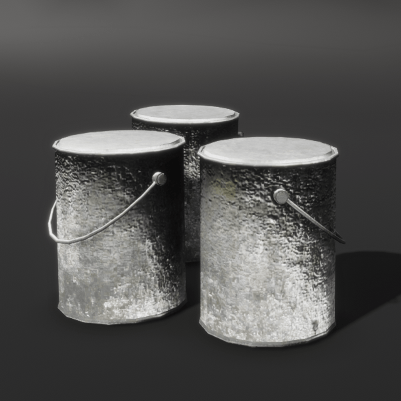 Three Old Cans with Lids