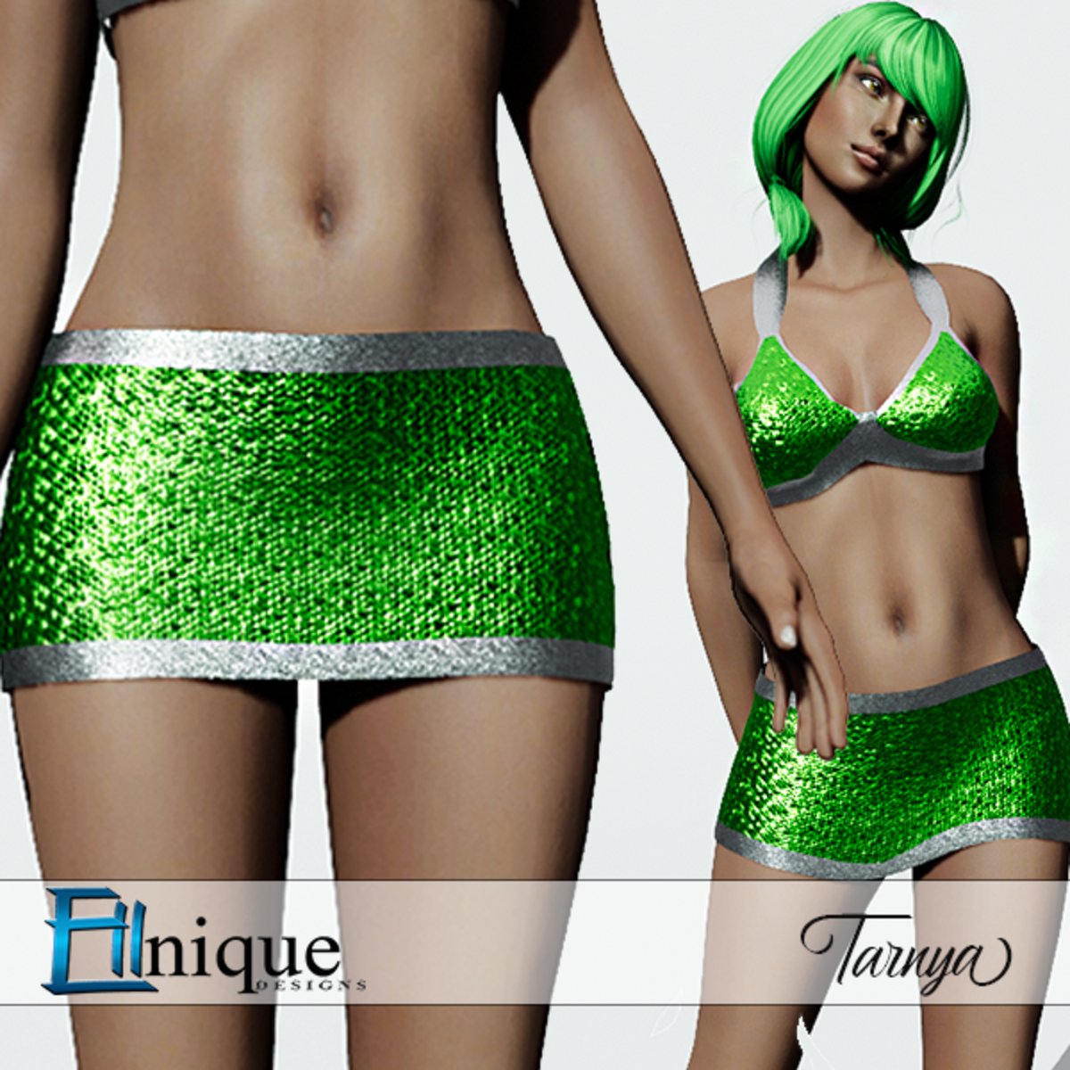 Tarnya Green Clubbing Sequin Skirt