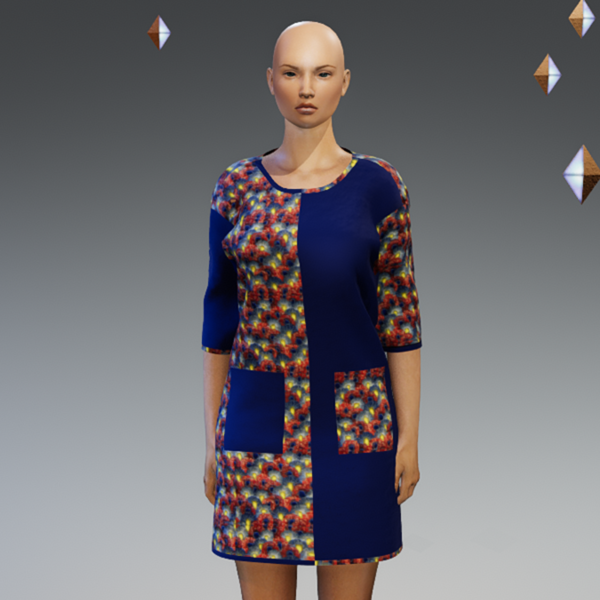 Short Blue Ankara Gown
