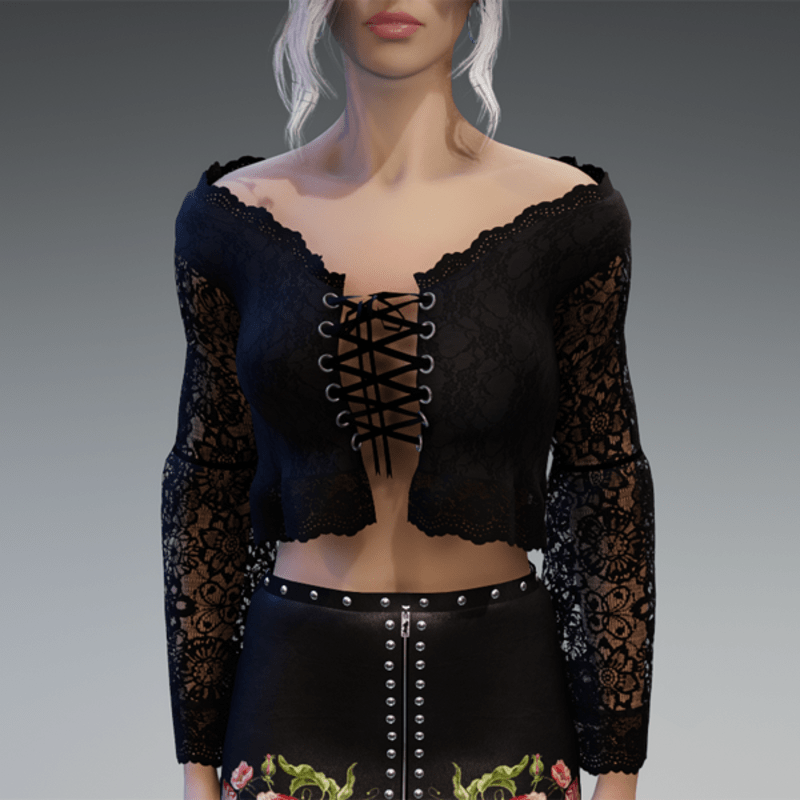 Boho Hippie Top in Black